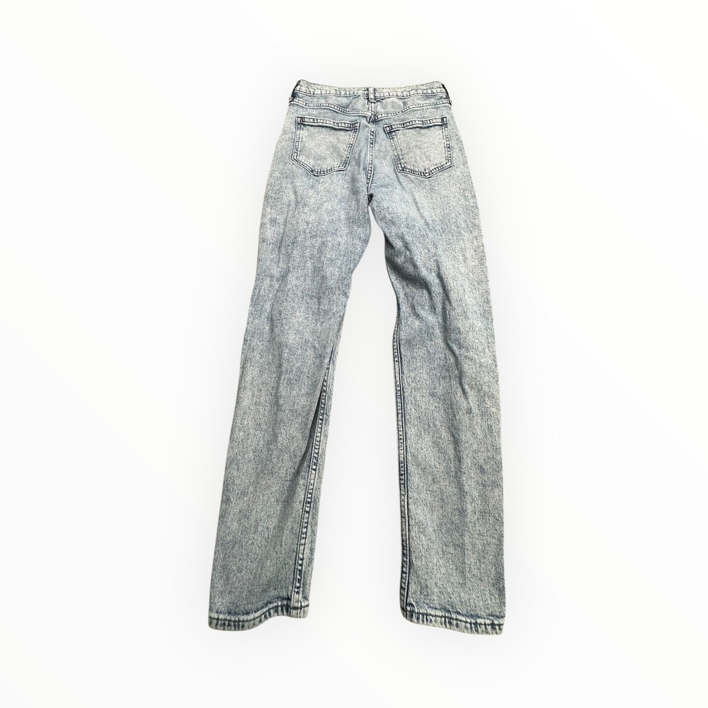 Gap Mom Jean‎ Girls Size 14 Light Blue Acid Wash Distressed High Rise Denim - Picture 2 of 12